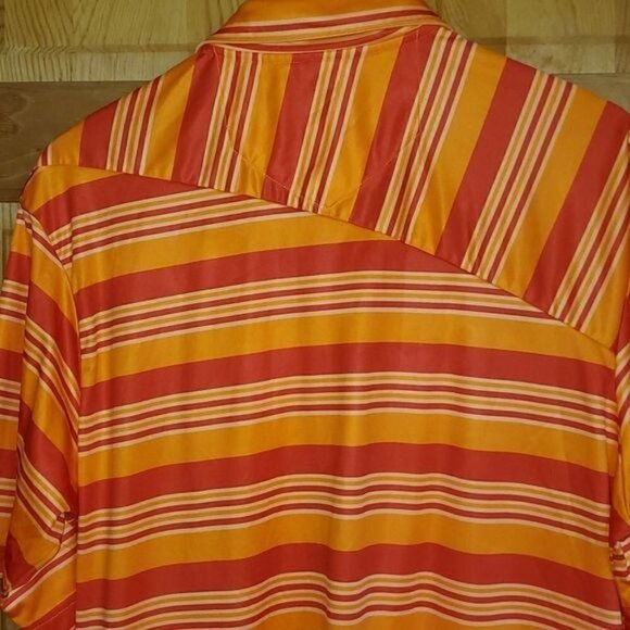 Slazenger Golf Diagonal Cut Buttoned Striped Short Sleeve Sz XL Polo Shirt - Picture 6 of 12